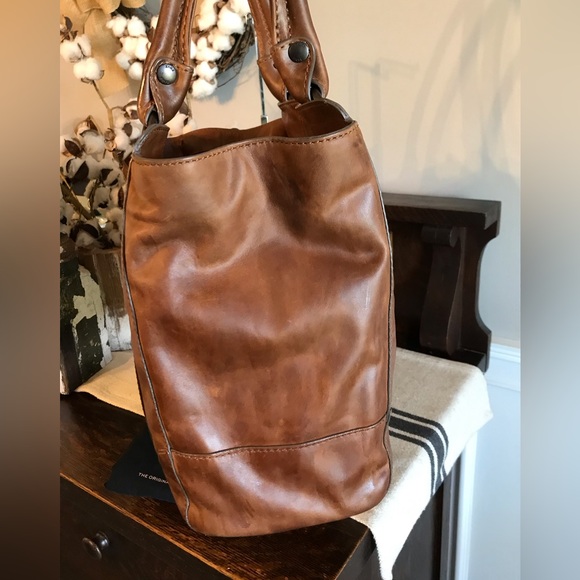 NWT Frye Melissa Leather Cognac Brown Tote Shoulder Bag Retail $398 - Picture 6 of 12